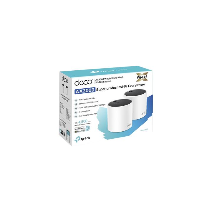 Kit 2 Routers Inalámbricos MESH Interior para Hogar / Doble Banda Wi-Fi 6 AX3000 Mbps / 3 Puerto Gigabit WAN/LAN / 2
