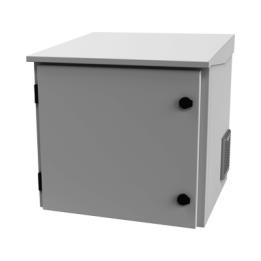 Gabinete de Exterior con Rack de 19" de 9UR con Ventiladores y Termostato, Se envía el Gabinete armado, (Montaje a