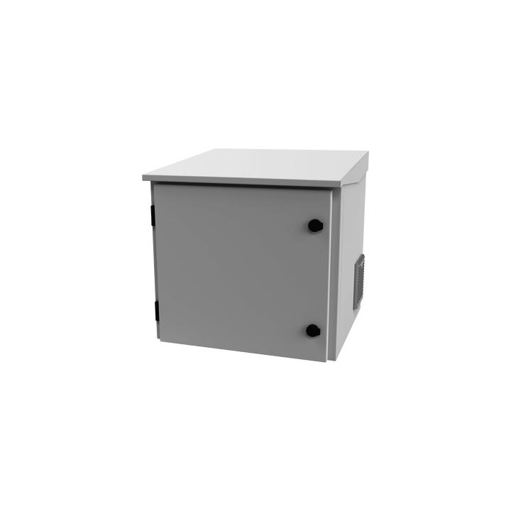 Gabinete de Exterior con Rack de 19" de 9UR con Ventiladores y Termostato, Se envía el Gabinete armado, (Montaje a