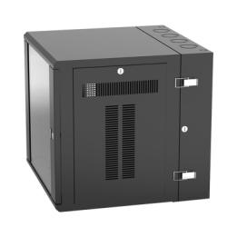 Gabinete PanZone de Montaje en Pared, de 19in, Puerta con Ventana de Seguridad, 12 UR, 635mm de Profundidad, Color Negro
