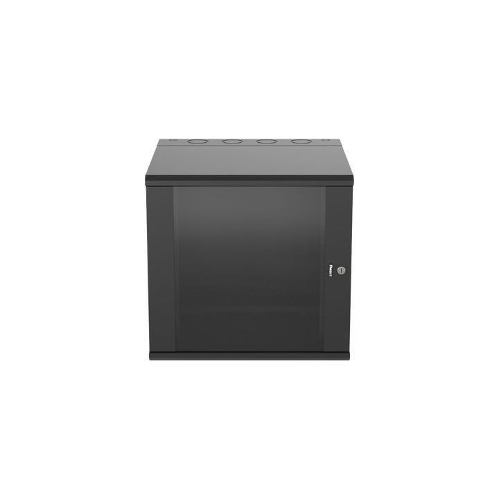 Gabinete PanZone de Montaje en Pared, de 19in, Puerta con Ventana de Seguridad, 12 UR, 635mm de Profundidad, Color Negro