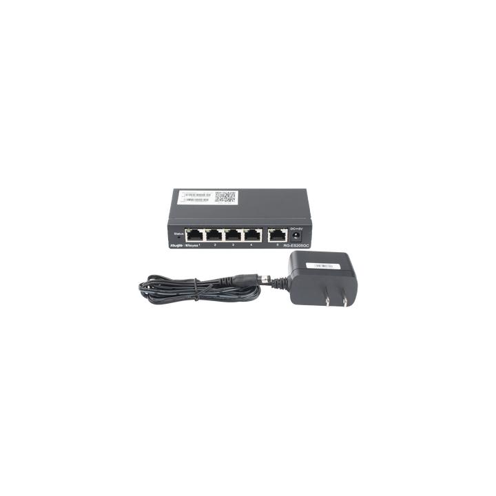Switch Administrable con 5 puertos Gigabit, gestión gratuita desde la nube