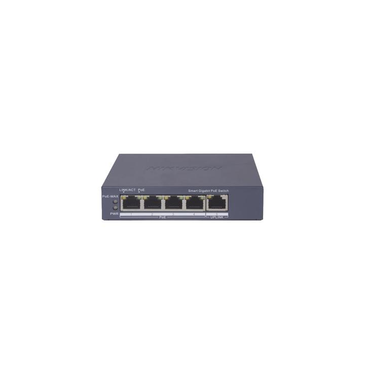 Switch Gigabit PoE+ / Administrable / 4 Puertos 1000 Mbps PoE+ / 1 Puerto 1000 Mbps Uplink / Configuración Nube