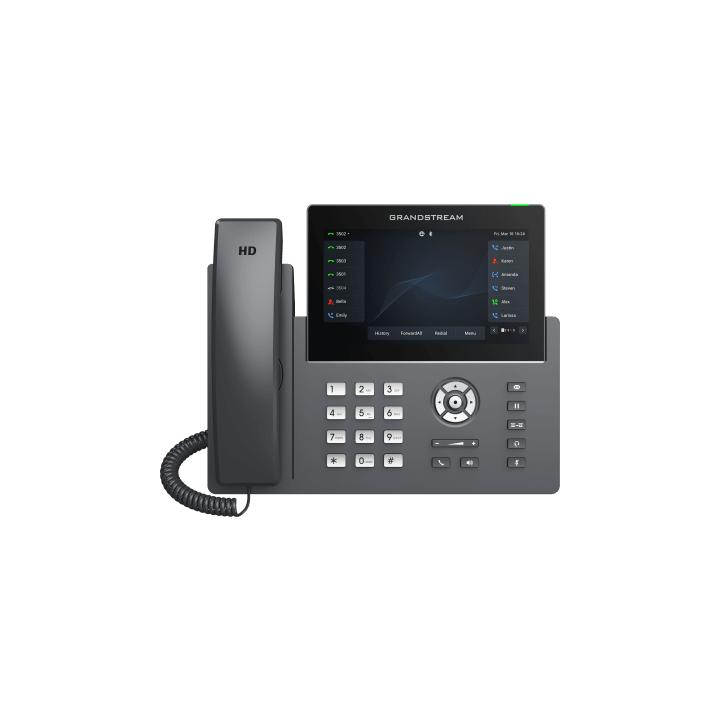Teléfono IP Wi-Fi, Grado Operador, 12 líneas SIP con 6 cuentas, pantalla táctil  7", puertos Gigabit, Bluetooth,