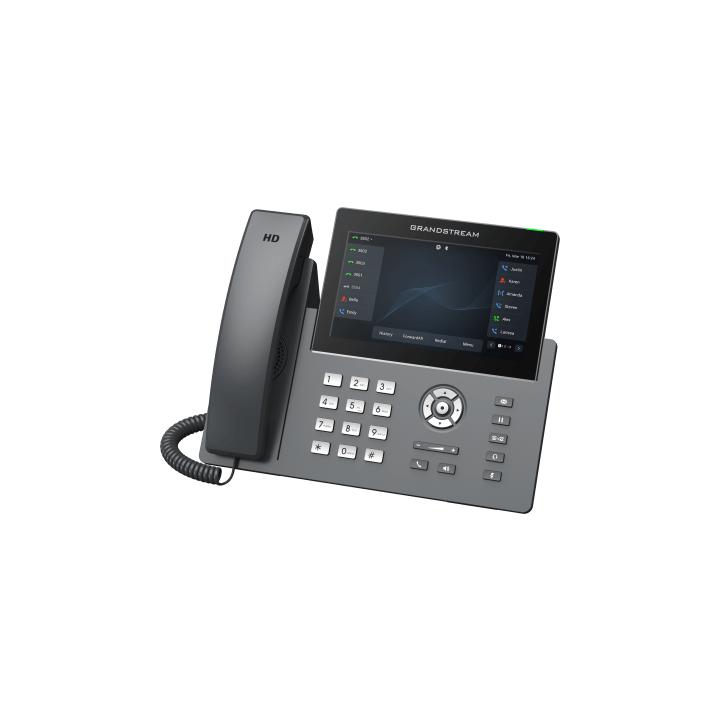 Teléfono IP Wi-Fi, Grado Operador, 12 líneas SIP con 6 cuentas, pantalla táctil  7", puertos Gigabit, Bluetooth,