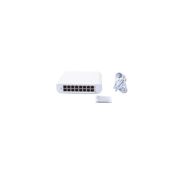 Switch UniFi Lite Administrable PoE de 16 Puertos 10/100/1000 Mbps (8 puertos 802.3af/at), 45 W