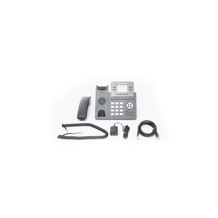 Teléfono IP Grado Operador, 4 líneas SIP con 2 cuentas, puertos Gigabit PoE, pantalla a color 2.4", codec Opus,