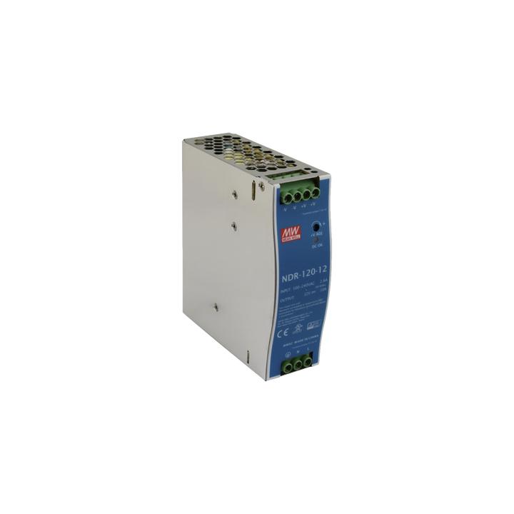 Fuente de poder industrial de 120 W, salida 12 Vcc, entrada 90~264 VCA, para montaje en riel DIN,