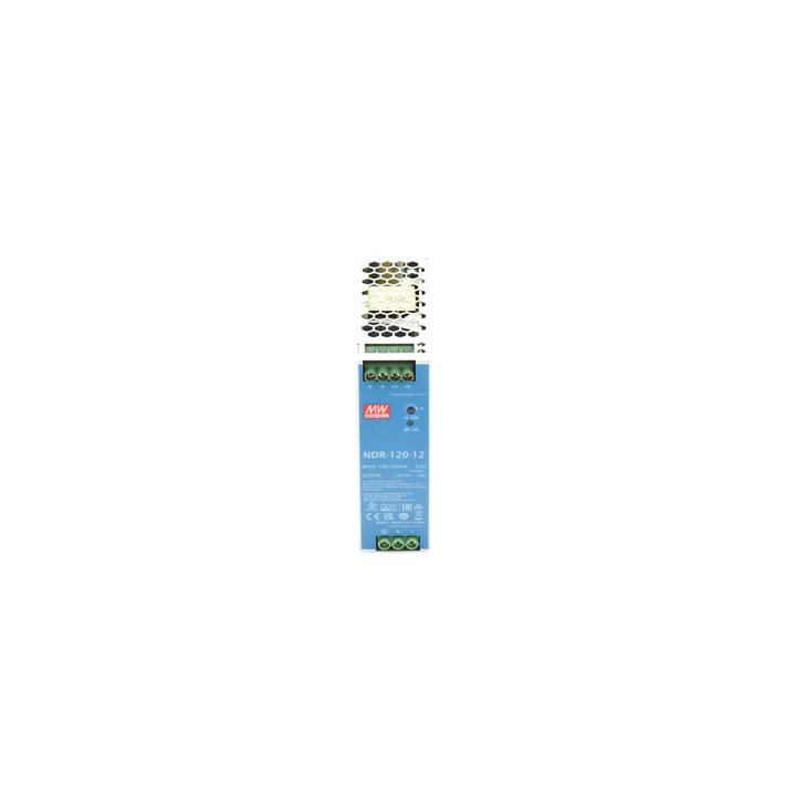 Fuente de poder industrial de 120 W, salida 12 Vcc, entrada 90~264 VCA, para montaje en riel DIN,