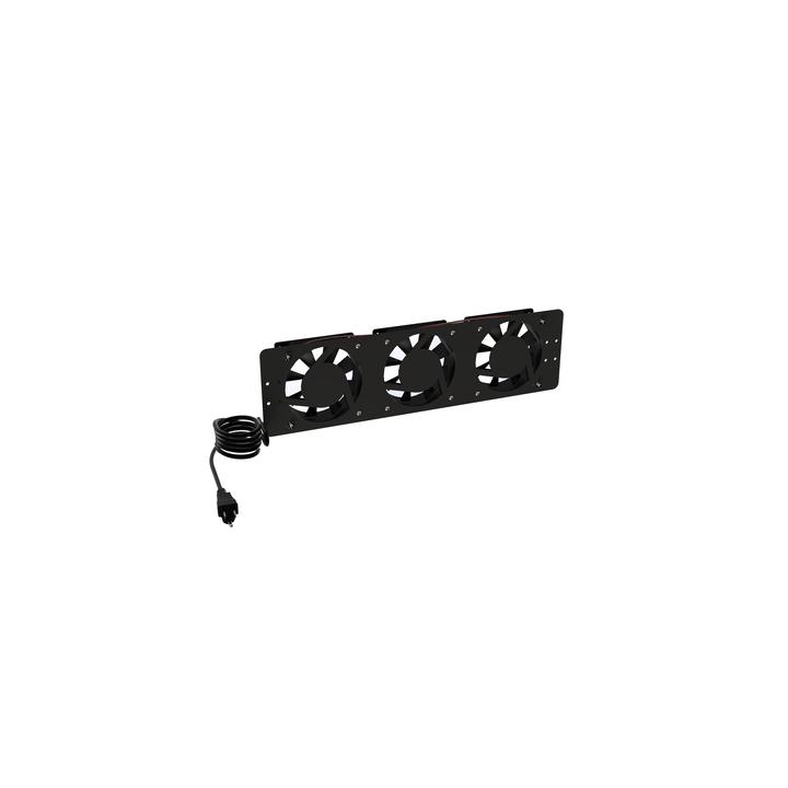Kit de 3 Ventiladores 110 Vca (12 x 12 cm) con Clavija para Gabinete de Piso