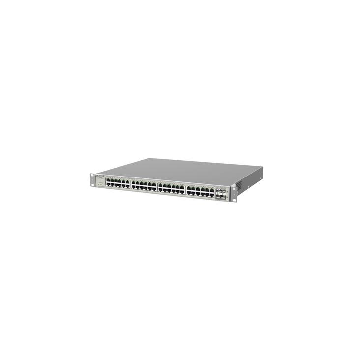 Switch Administrable Capa 3 con 48 puertos Gigabit PoE 802.3af/at + 4 SFP+ para fibra 10Gb, gestión gratuita desde la