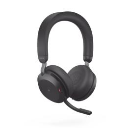 Jabra Evolve2 75, Auricular stereo versión MS con cancelación de ruido activa, dongle USB-A indicador de ocupado