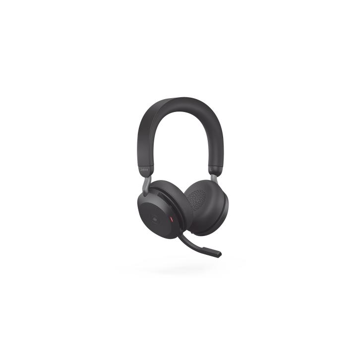 Jabra Evolve2 75, Auricular stereo versión MS con cancelación de ruido activa, dongle USB-A indicador de ocupado