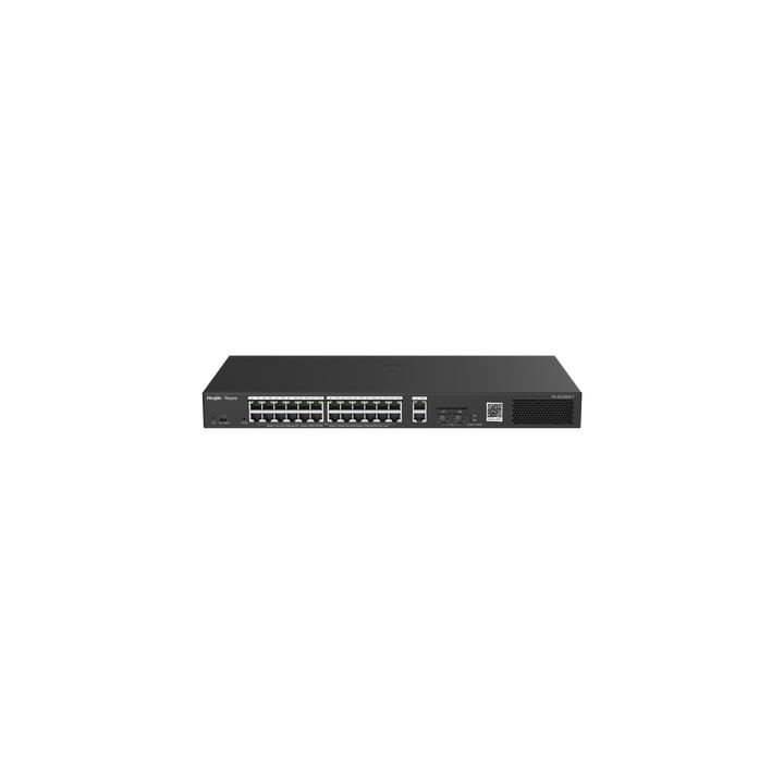 Switch Smart PoE con 24 puertos Gigabit PoE 802.3af/at + 2 SFP para fibra 1Gb, gestión gratuita desde la nube, 370w
