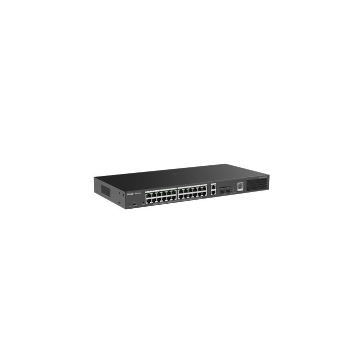 Switch Smart PoE con 24 puertos Gigabit PoE 802.3af/at + 2 SFP para fibra 1Gb, gestión gratuita desde la nube, 370w
