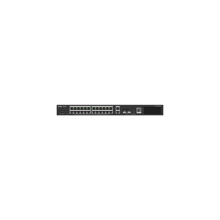 Switch Smart PoE con 24 puertos Gigabit PoE 802.3af/at + 2 SFP para fibra 1Gb, gestión gratuita desde la nube, 370w