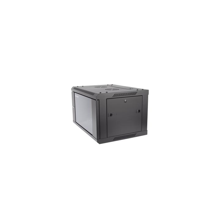Gabinete para Montaje en Pared - Piso / Puerta de Cristal Templado / Cuerpo Fijo / 6 Unidades de Rack / 19" / Fabricado