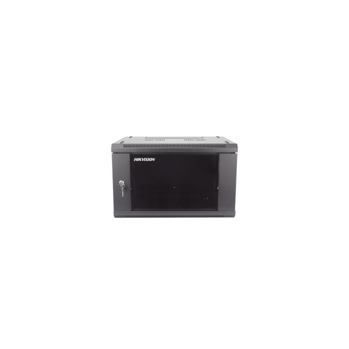Gabinete para Montaje en Pared - Piso / Puerta de Cristal Templado / Cuerpo Fijo / 6 Unidades de Rack / 19" / Fabricado