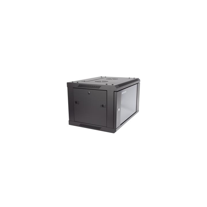 Gabinete para Montaje en Pared - Piso / Puerta de Cristal Templado / Cuerpo Fijo / 6 Unidades de Rack / 19" / Fabricado