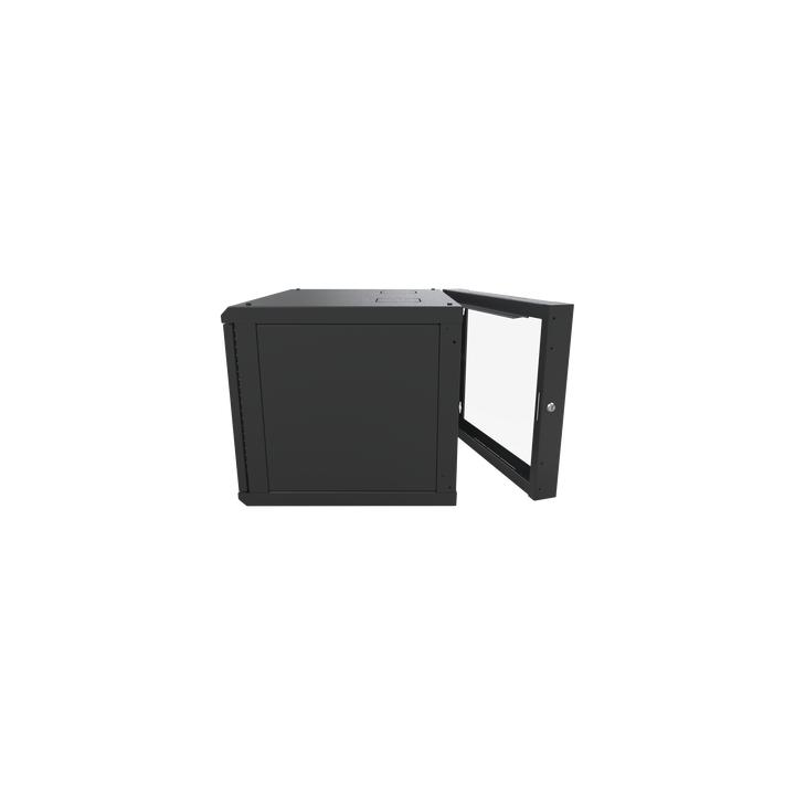 Gabinete Abatible de Pared (Con Marco Trasero) con Rack 19" de 12 Unidades. Ventana de Cristal Templado.