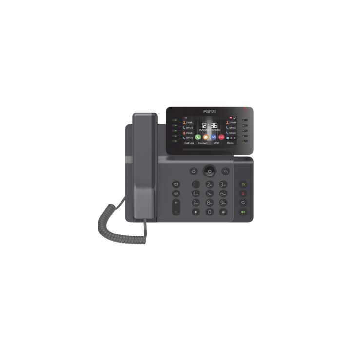 Teléfono IP Empresarial Esencial WiFi / Bluetooth, 20 líneas SIP, pantalla a color 4.3" ajustable, PoE, puertos