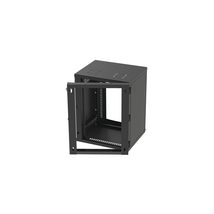 Gabinete Abatible de Pared (Con Marco Trasero) con Rack 19" de 16 Unidades. Ventana de Cristal Templado.