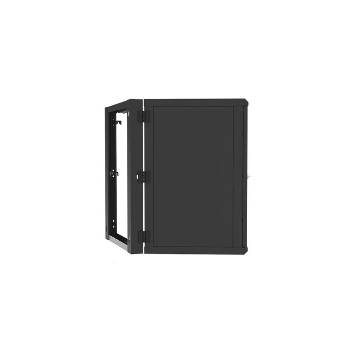 Gabinete Abatible de Pared (Con Marco Trasero) con Rack 19" de 16 Unidades. Ventana de Cristal Templado.