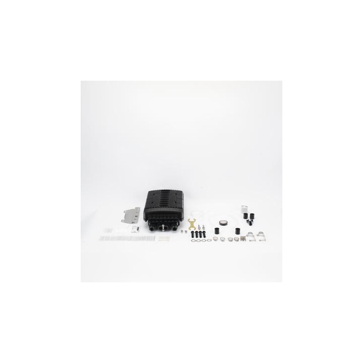 Caja de Distribución de Fibra Óptica para 24 Empalmes con 16 Acopladores SC/APC. Enterrado Directo, IP68, Splitter