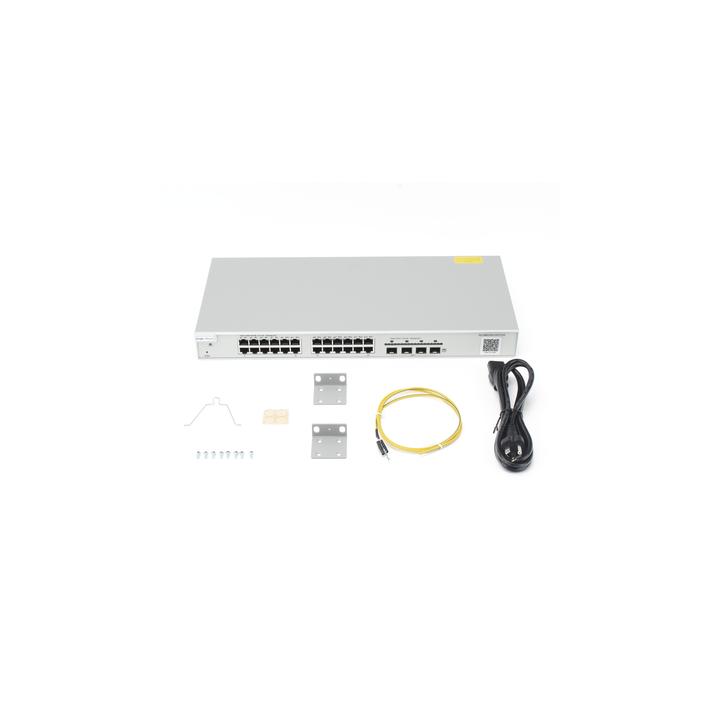 Switch Administrable Capa 2+ Plus, con 24 puertos Gigabit, 4 puertos SFP+ para fibra 10Gb, gestión gratuita desde la