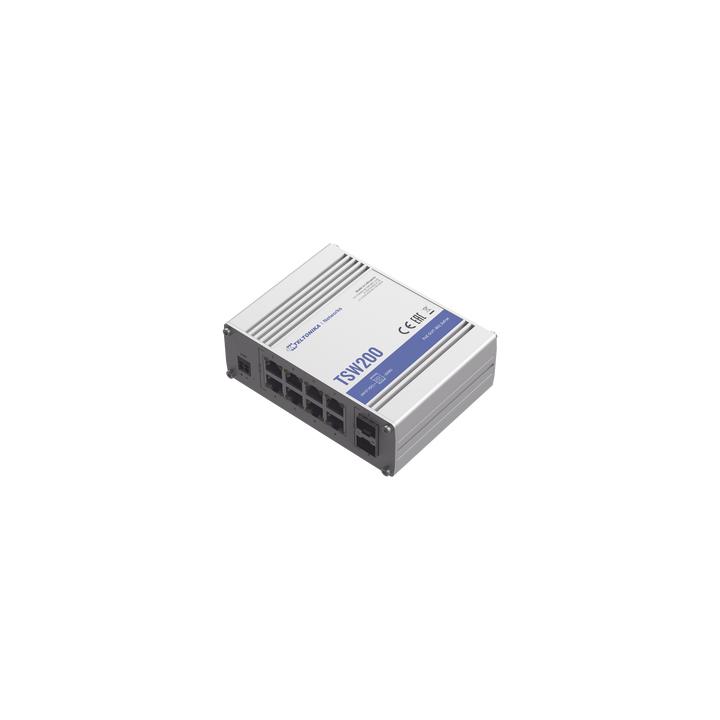 Switch Industrial No-Administrable 8 puertos Gigabit PoE 802.3af/at, 2 puertos SFP