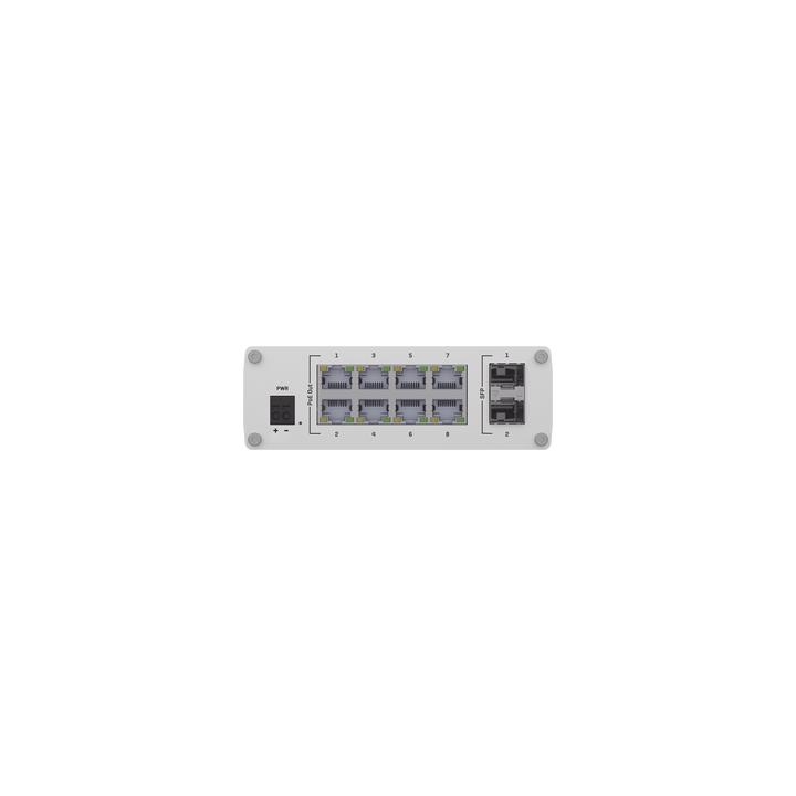 Switch Industrial No-Administrable 8 puertos Gigabit PoE 802.3af/at, 2 puertos SFP