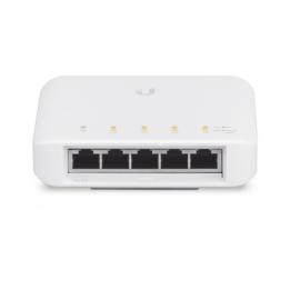 Switch UniFi FLEX de 5 puertos para semi-exterior IP55 (1 x PoE de entrada 802.3af/at/bt y 4 puertos PoE de salida