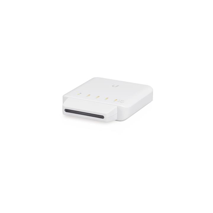 Switch UniFi FLEX de 5 puertos para semi-exterior IP55 (1 x PoE de entrada 802.3af/at/bt y 4 puertos PoE de salida
