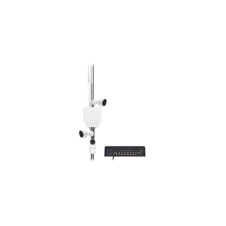 Switch UniFi FLEX de 5 puertos para semi-exterior IP55 (1 x PoE de entrada 802.3af/at/bt y 4 puertos PoE de salida