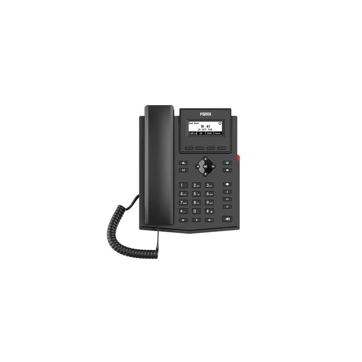 Teléfono IP / 2 Líneas SIP / Pantalla LCD 2.3" 132x64 / Audio HD G.722 y Opus / Conferencia 6 Vías / PoE 802.3af /