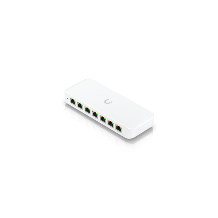 USW Ultra Switch de 8 Puertos GbE (7 Puertos PoE+ y 1 Puerto Entrada PoE++) con Opciones de Montaje Versátiles