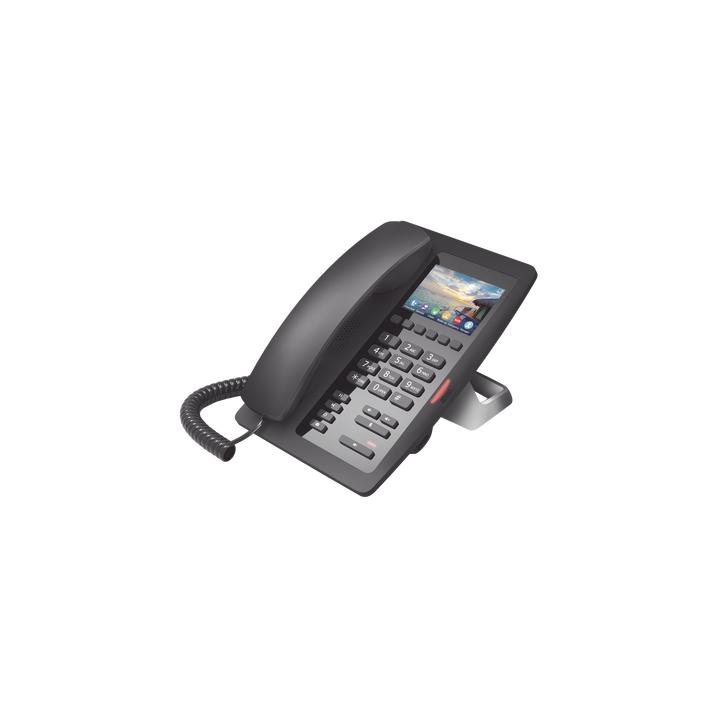 (H5W Color Negro)Teléfono IP WiFi para Hotelería, profesional de gama alta con pantalla LCD de 3.5 pulgadas a color,