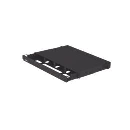 Panel de Distribución de Fibra Óptica, Acepta 4 Placas FAP o FMP, Bandeja Deslizable, Hasta 96 Fibras, Color Negro,