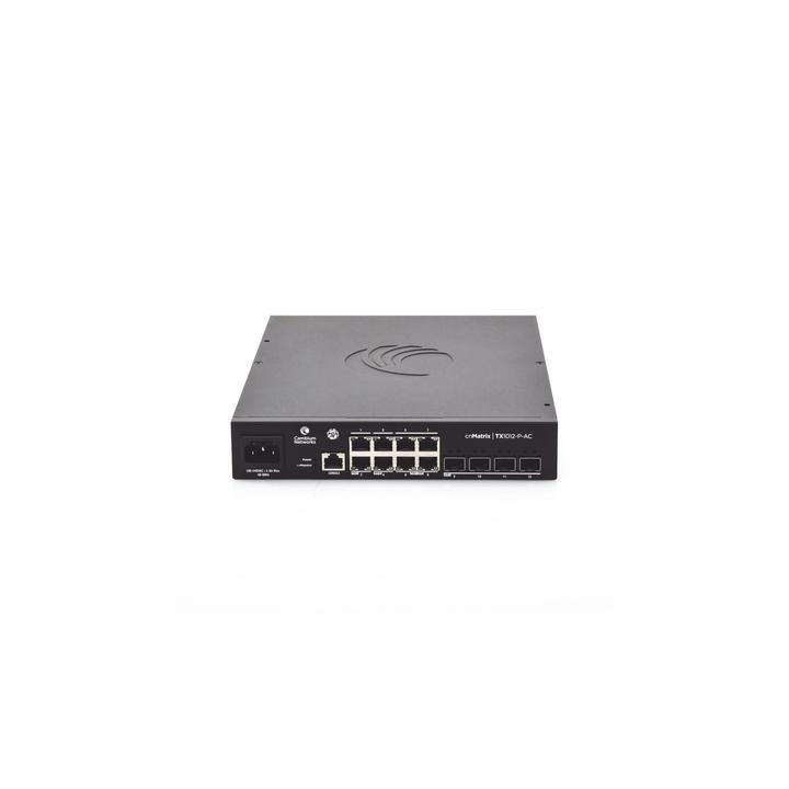 Switch cnMatrix TX1012-AC-P PoE Ideal para WISP  / 8 Puertos Gigabit PoE + 4 SFP+ / PoE Budget 200W /Capa 2 y Capa 3 /