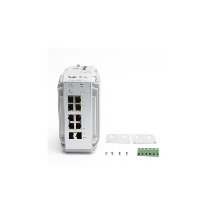 Switch Industrial PoE, Ideal para temperaturas Extremas y protección contra descargas, 8 puertos Gigabit PoE