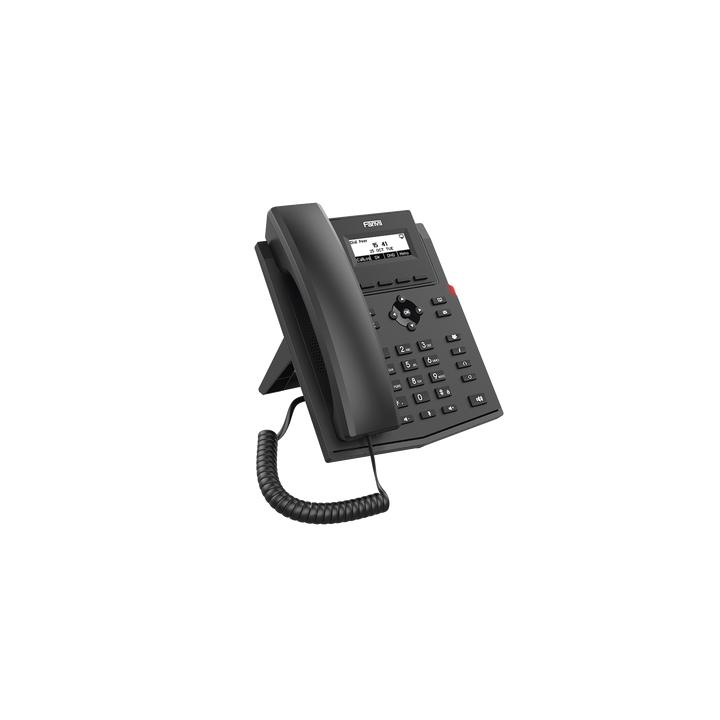 Teléfono IP empresarial para 2 lineas SIP con pantalla LCD,  Puertos Gigabit, Códec Opus, conferencia de 6 vías, PoE.