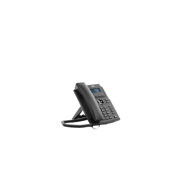 Teléfono IP empresarial para 2 lineas SIP con pantalla LCD,  Puertos Gigabit, Códec Opus, conferencia de 6 vías, PoE.