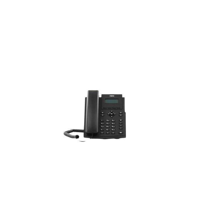 Teléfono IP empresarial para 2 lineas SIP con pantalla LCD,  Puertos Gigabit, Códec Opus, conferencia de 6 vías, PoE.