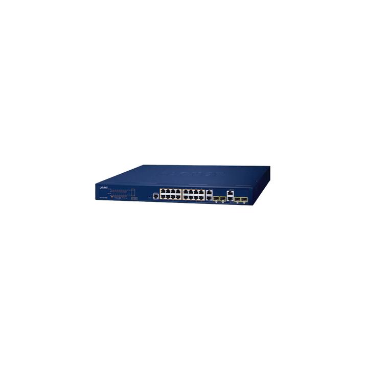 Switch Administrable PoE  Capa 2 de 16 Puertos 10/100/1000 Mbps 802.3af/at, 4 Puertos SFP Gigabit, Hasta 240 W