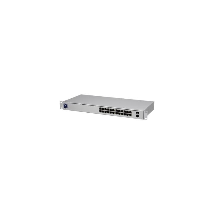 UniFi Switch USW-24, Capa 2 de 24 puertos 10/100/1000 Mbps + 2 puertos 1G SFP, pantalla informativa