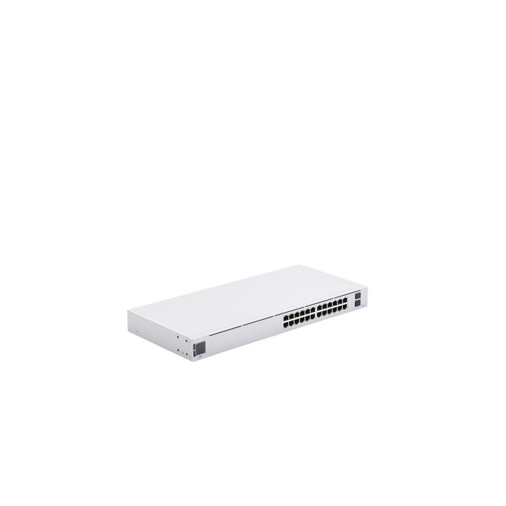 UniFi Switch USW-24, Capa 2 de 24 puertos 10/100/1000 Mbps + 2 puertos 1G SFP, pantalla informativa