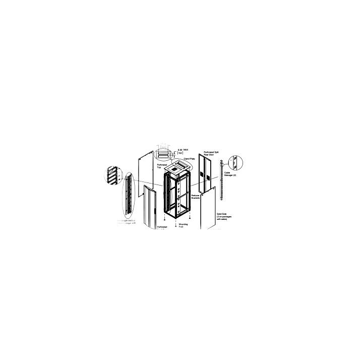 Gabinete Rack ProLine ConnecTek 42 UR / 2000 x 800 x 1100 mm Con Capacidad 1134 kg  Acero, Color Negro Con