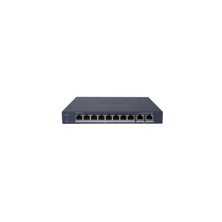 Switch Gigabit PoE+ / Administrable / 8 Puertos Gigabit PoE+ / 2 Puertos Gigabit / Configuración Nube Hik-Partner Pro