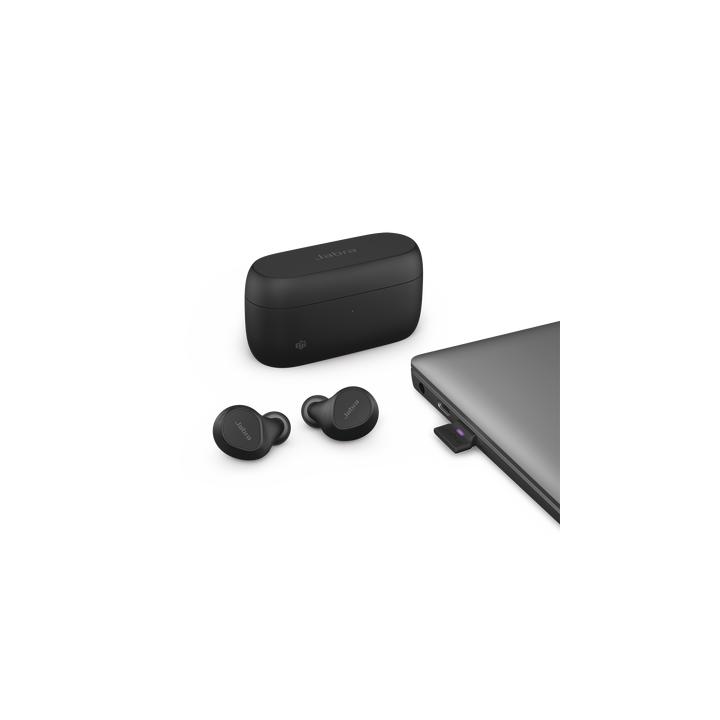 Jabra Evolve2 Buds, Auriculares versión MS con cancelación de ruido activa, Bluetooth conexion hasta 2 dispositivos