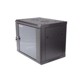 Gabinete para Montaje en Pared - Piso / Puerta de Cristal Templado / Cuerpo Fijo / 9 Unidades de Rack / 19" / Fabricado